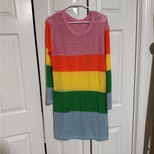 Frankie's Bikinis Multicolor Knit Swim Coverup